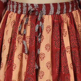  Bagh Block Printed Patchwork Cotton Long Skirt 