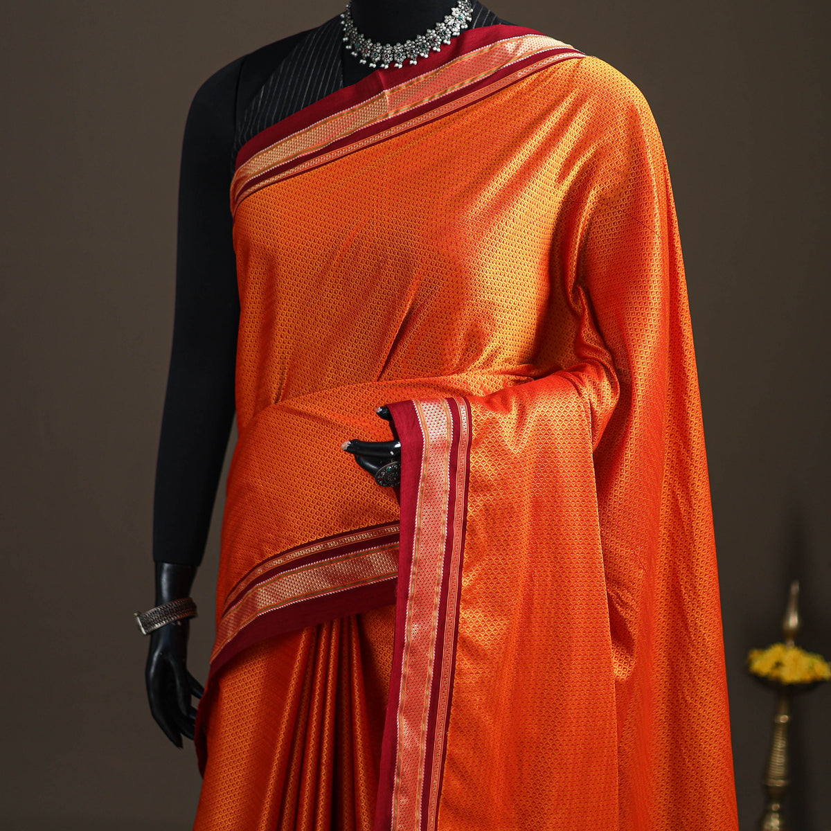 Mercerised Cotton Silk Khun Saree with Blouse Piece 06