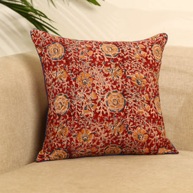  Red Kalamkari Block Print Cotton Cushion Cover