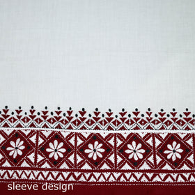 Bengal Kantha Hand Embroidered Cotton Blouse Piece 15