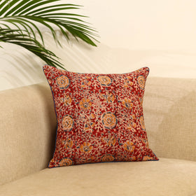  Red Kalamkari Block Print Cotton Cushion Cover