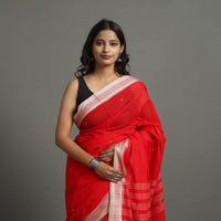 Red - Bengal Handwoven Cotton Buti Begampuri Saree 12