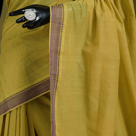 Yellow - Handloom Cotton Thread Border Mangalagiri Saree 18
