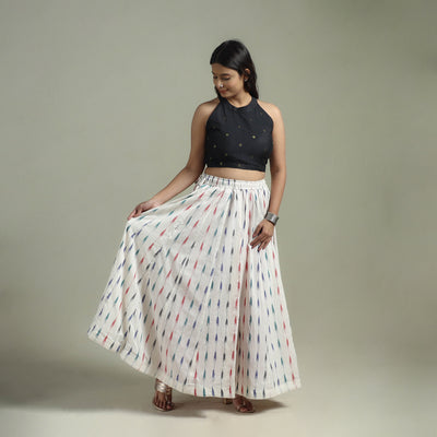 Pochampally Ikat 24 Kali Cotton Long Skirt 11
