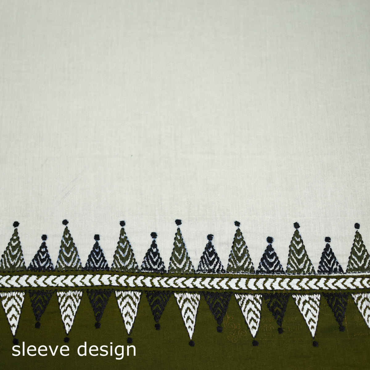 Bengal Kantha Hand Embroidered Cotton Blouse Piece 14