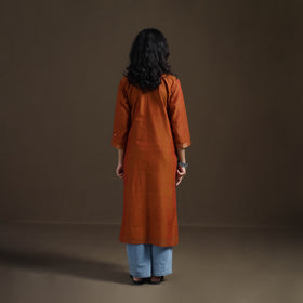 Mangalagiri Pure Handwoven Cotton Mirror Work Straight Kurta for women 08