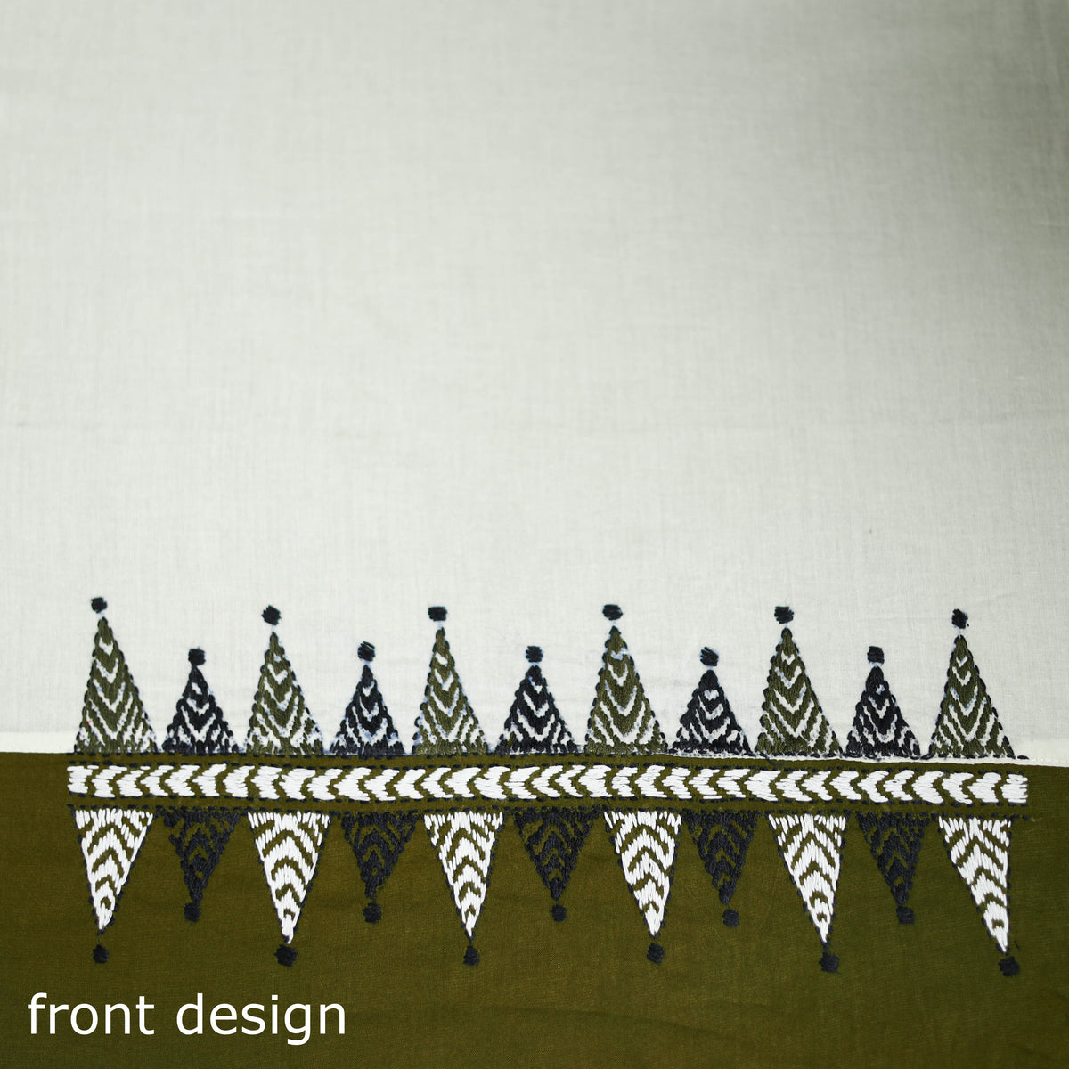 Bengal Kantha Hand Embroidered Cotton Blouse Piece 14