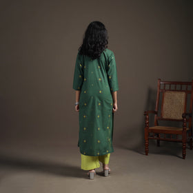 Jacquard Cotton Straight Long Kurta for Women 07