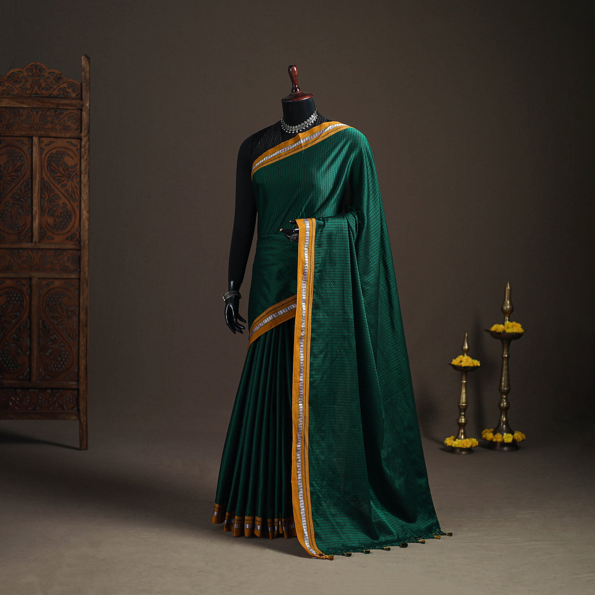 Mercerised Cotton Silk Khun Saree with Blouse Piece 07