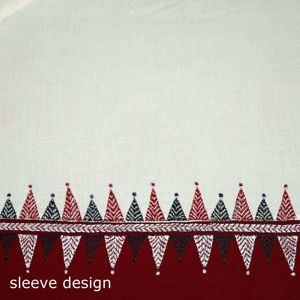 Bengal Kantha Hand Embroidered Cotton Blouse Piece 13