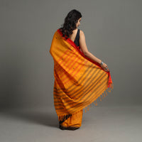 Orange - Bengal Handwoven Cotton Buti Begampuri Saree 13