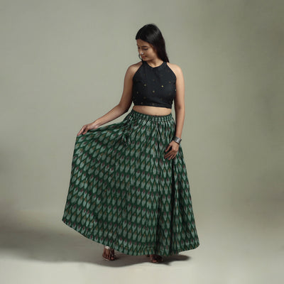 Pochampally Ikat 24 Kali Cotton Long Skirt 12