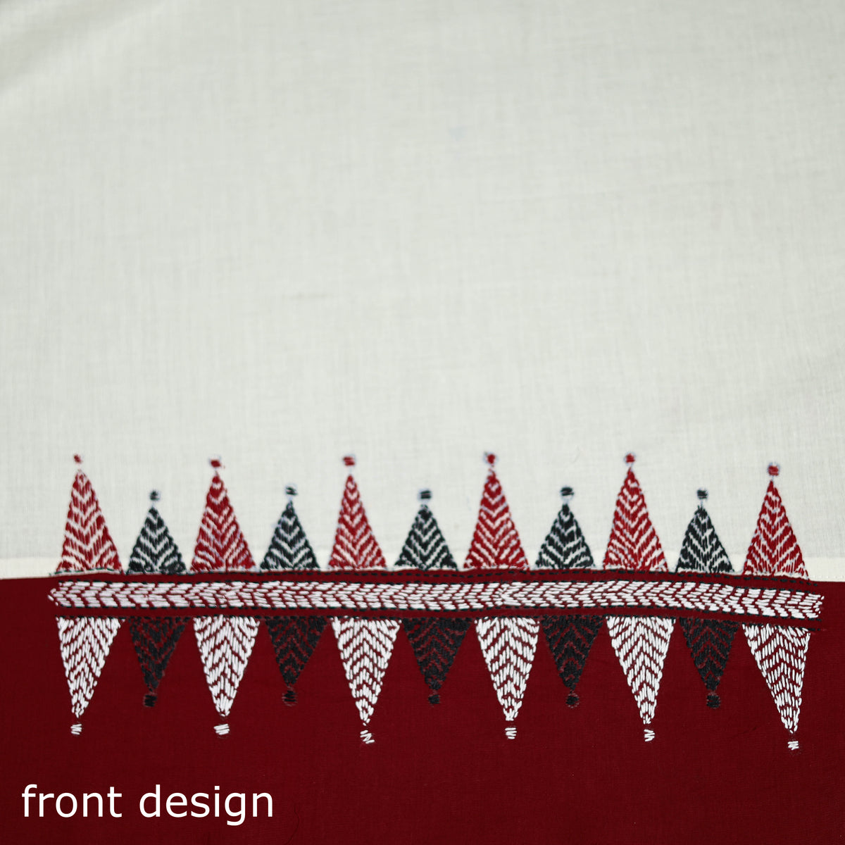 Bengal Kantha Hand Embroidered Cotton Blouse Piece 13