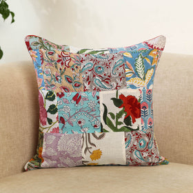  Multicolor Handcrafted Cotton Patchwork Cushion Cover