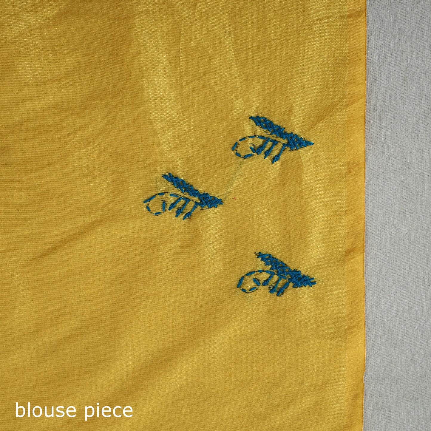 Yellow - Handcrafted Bengal Nakshi Kantha Work Silk Saree 38