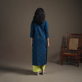 Jacquard Cotton Straight Long Kurta for Women 21