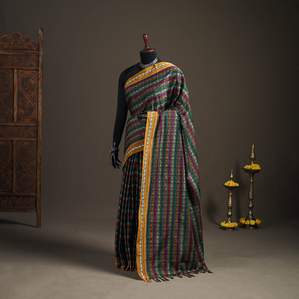 Mercerised Cotton Silk Khun Saree with Blouse Piece 08