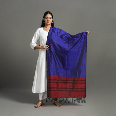 Handwoven Silk Cotton Tangaliya Work Dupatta with Tassels 63