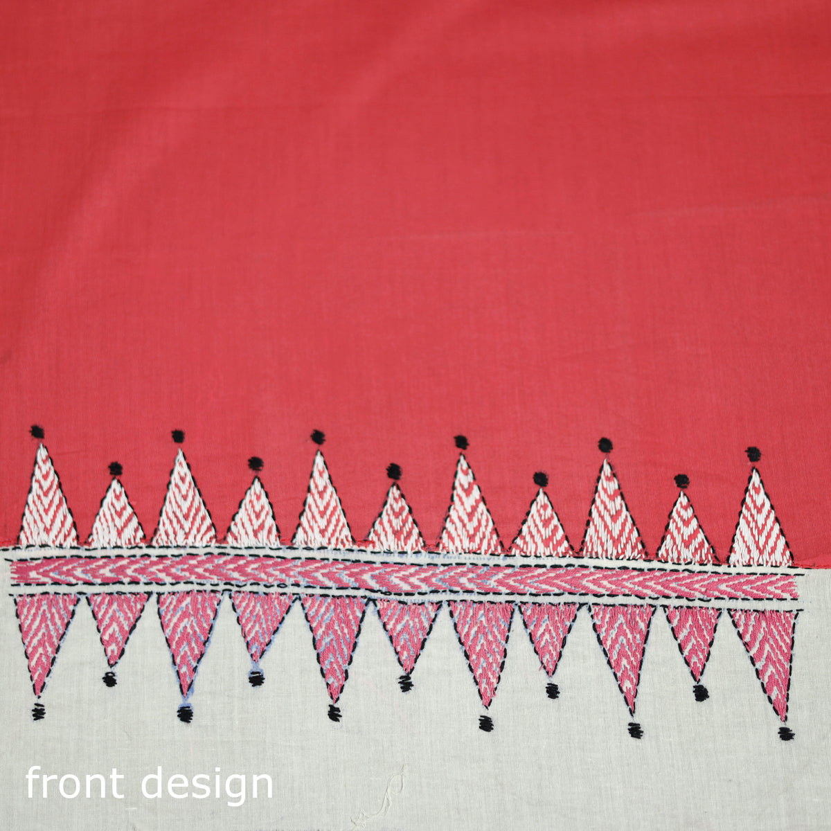 Bengal Kantha Hand Embroidered Cotton Blouse Piece 12