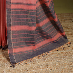 Peach - Handloom Cotton Thread Border Mangalagiri Saree 19
