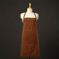 Brown - bagh cotton apron with pocket 28 - handcrafted