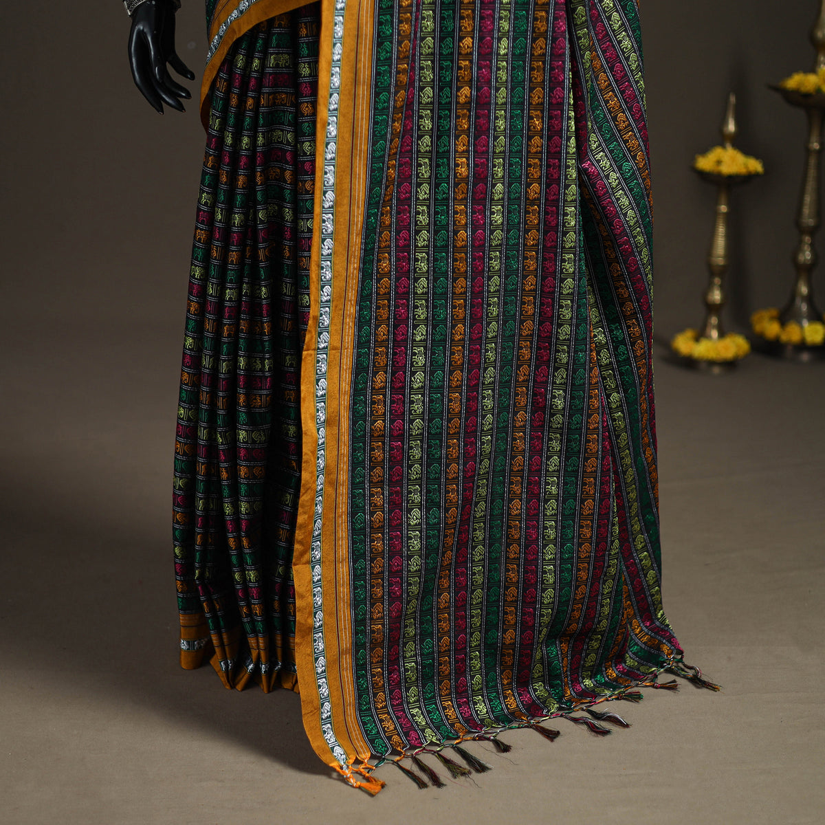 Mercerised Cotton Silk Khun Saree with Blouse Piece 08