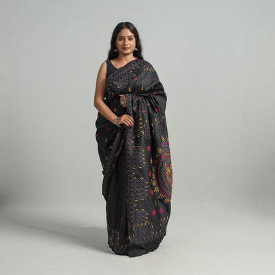 Bengal Nakshi Kantha Embroidery Silk Saree 40