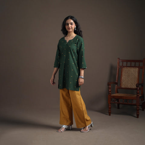 Sequin Work Jacquard Cotton Short Kurta for Women 23