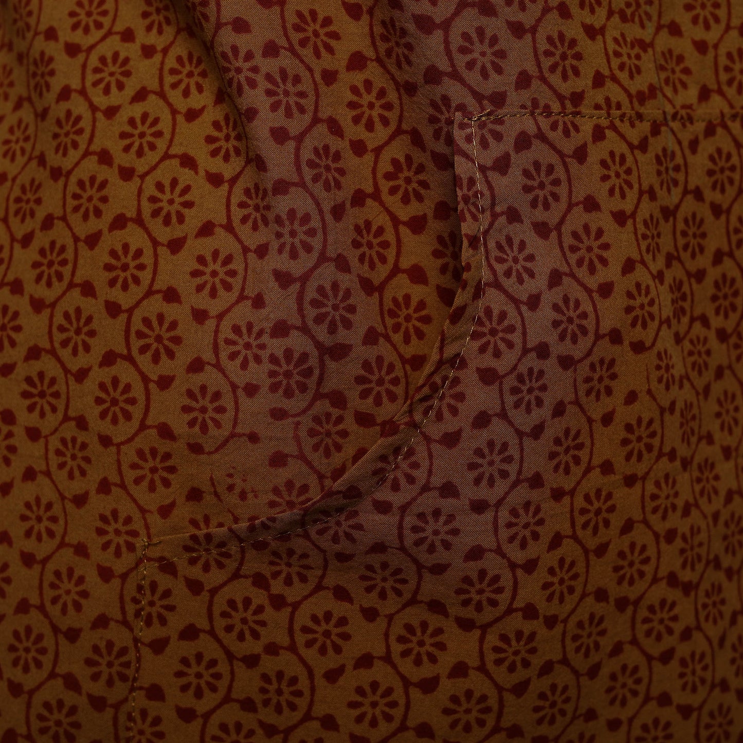 Brown - bagh cotton apron with pocket 28 - handcrafted