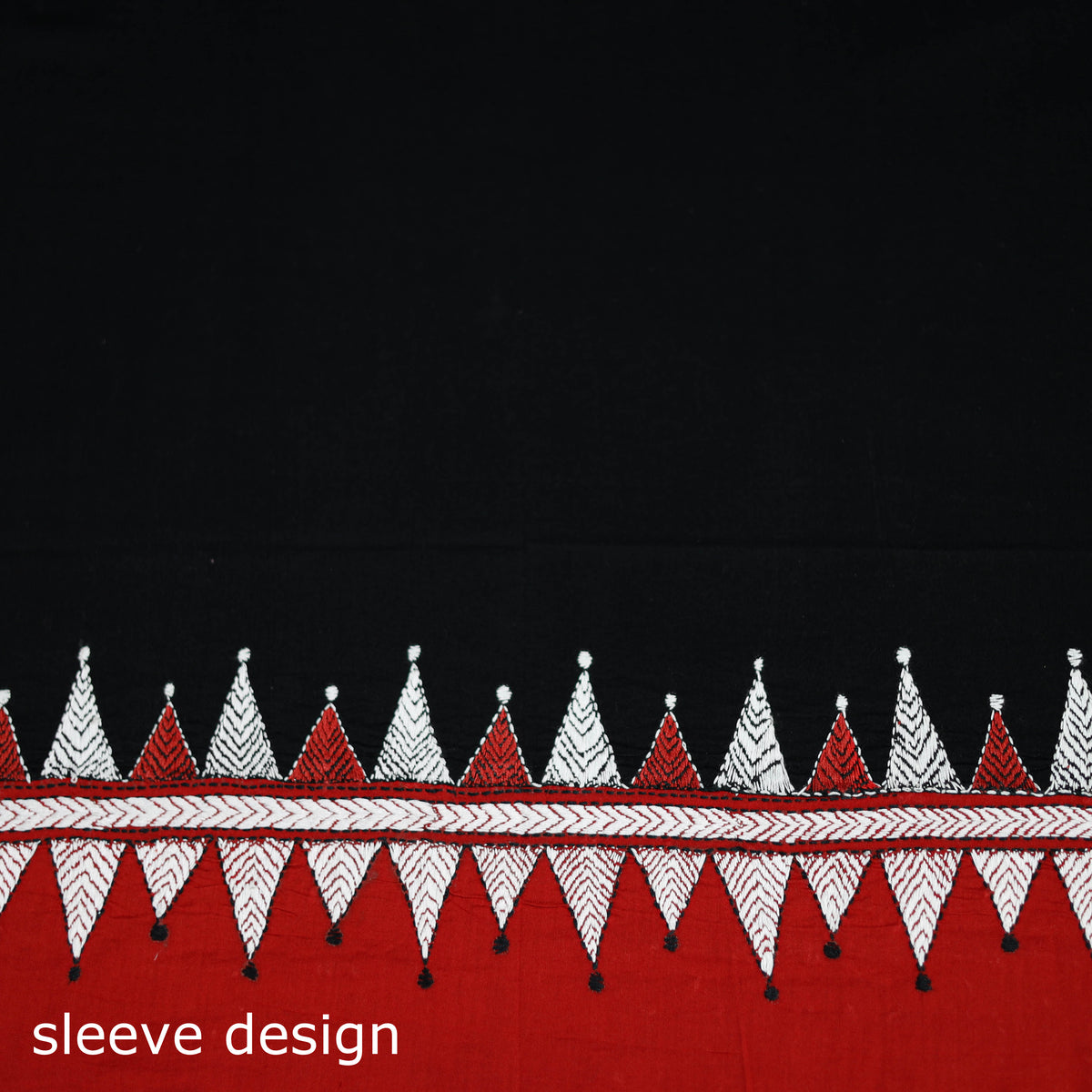 Bengal Kantha Hand Embroidered Cotton Blouse Piece 09
