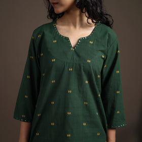 Sequin Work Jacquard Cotton Short Kurta for Women 23