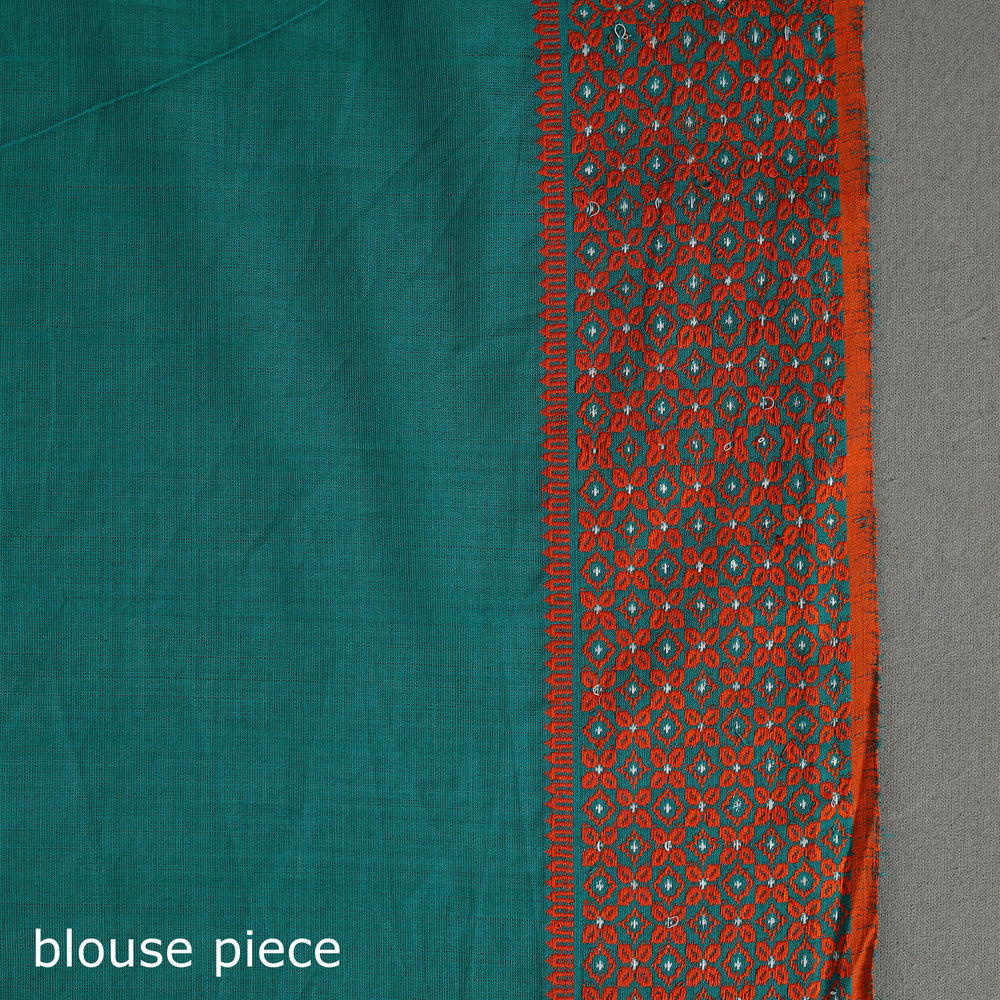 Blue - Bengal Handwoven Cotton Begampuri Saree 14