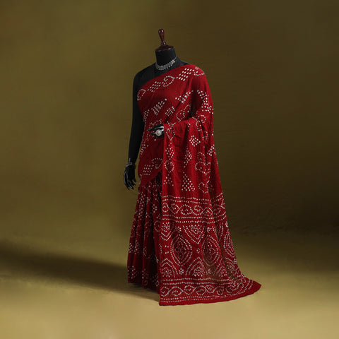 Kutch Tie-Dye Pure Cotton Bandhani Saree 10