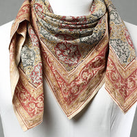 Multicolor - Pedana Kalamkari Block Printed Natural Dyed Cotton Scarf 95