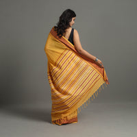 Yellow - Bengal Handwoven Cotton Begampuri Saree 15