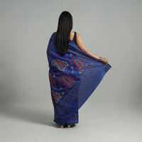 Blue - Handcrafted Bengal Nakshi Kantha Work Silk Saree 39