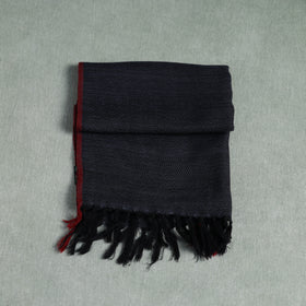 Black - Kumaun Handwoven Pure Merino Wool Scarf 202