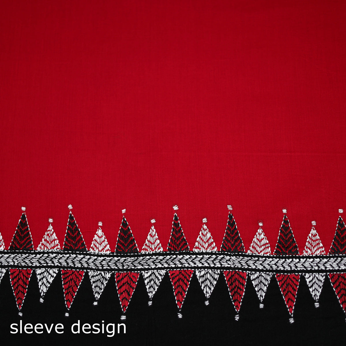 Bengal Kantha Hand Embroidered Cotton Blouse Piece 08