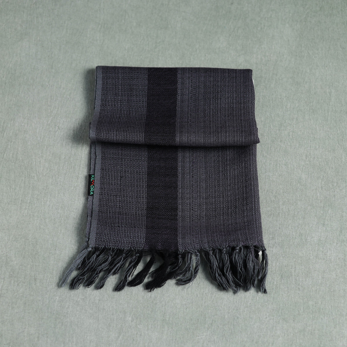 Grey - Kumaun Handwoven Pure Merino Wool Scarf 201