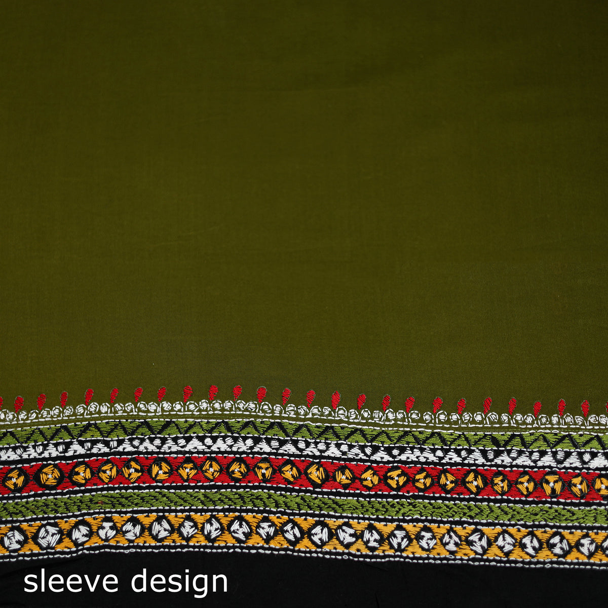Bengal Kantha Hand Embroidered Cotton Blouse Piece 07