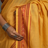 Yellow - Bengal Handwoven Cotton Begampuri Saree 15