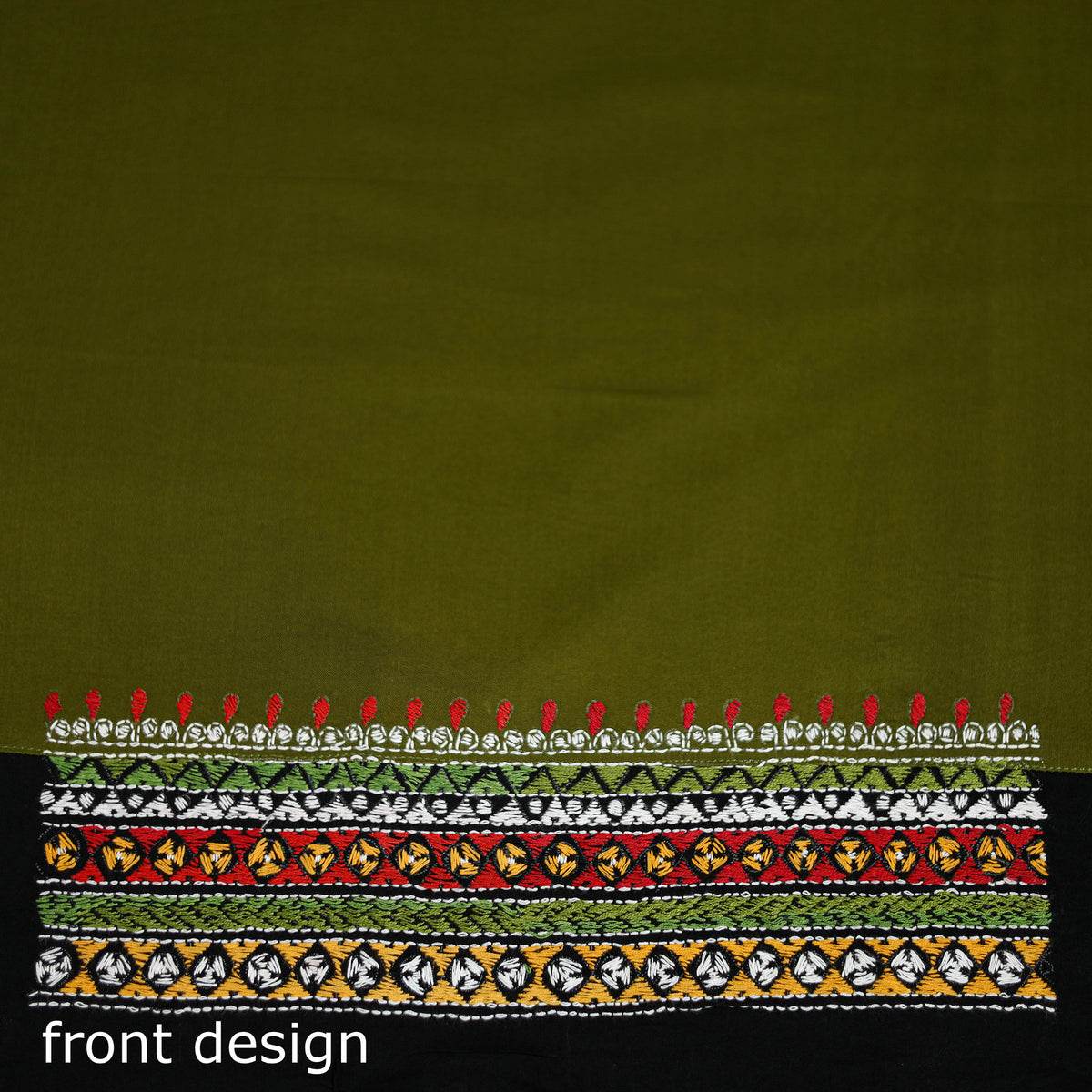 Bengal Kantha Hand Embroidered Cotton Blouse Piece 07