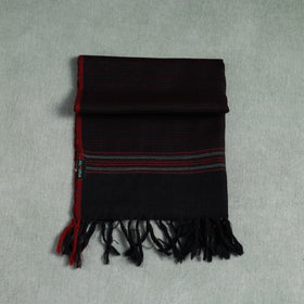 Black - Kumaun Handwoven Pure Merino Wool Scarf 199