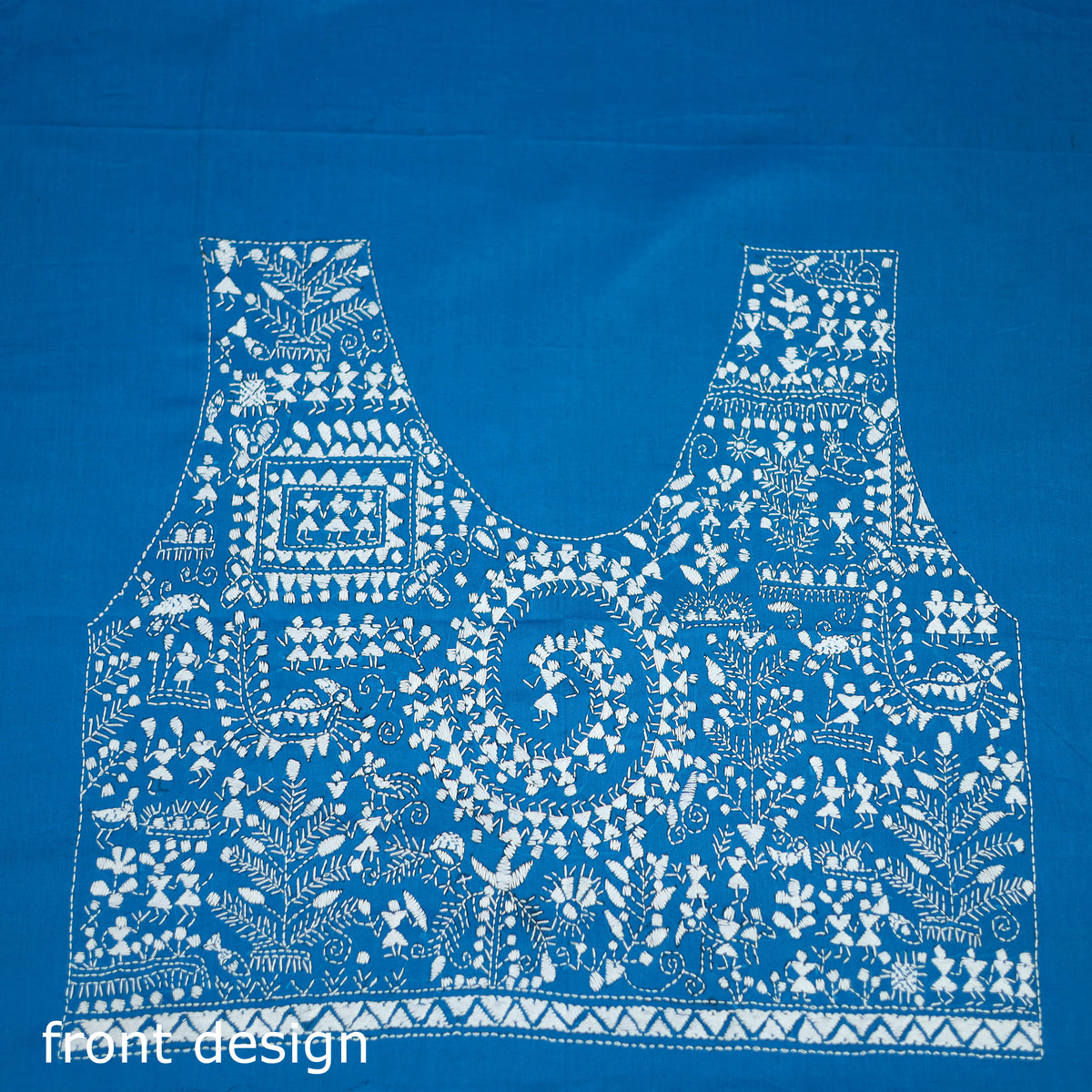 Bengal Kantha Hand Embroidered Cotton Blouse Piece 05