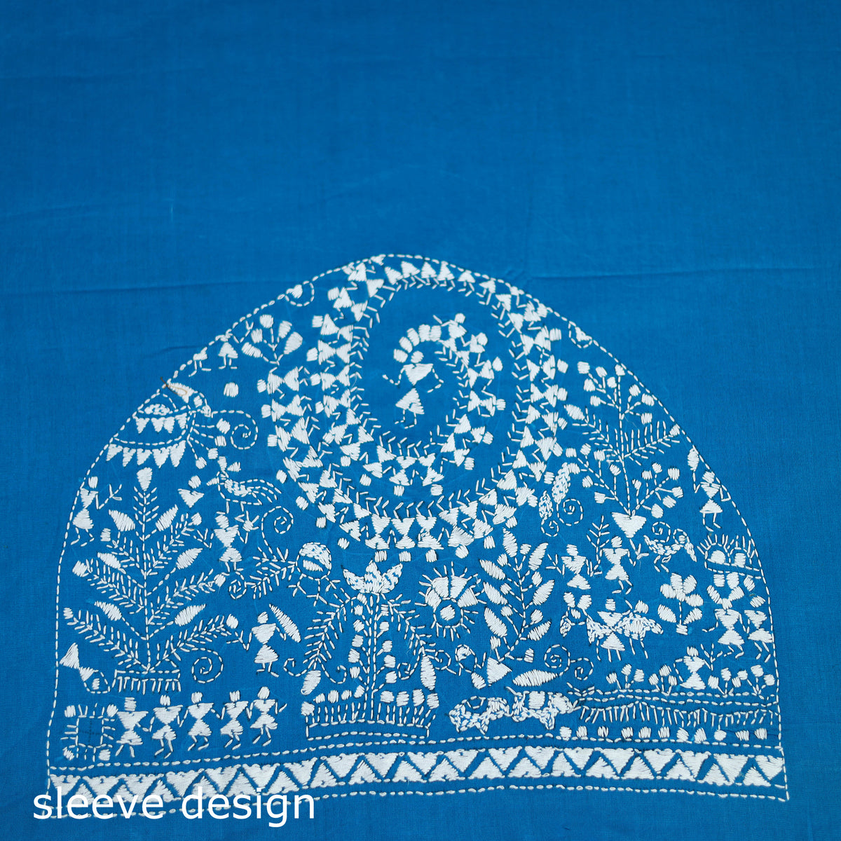 Bengal Kantha Hand Embroidered Cotton Blouse Piece 05