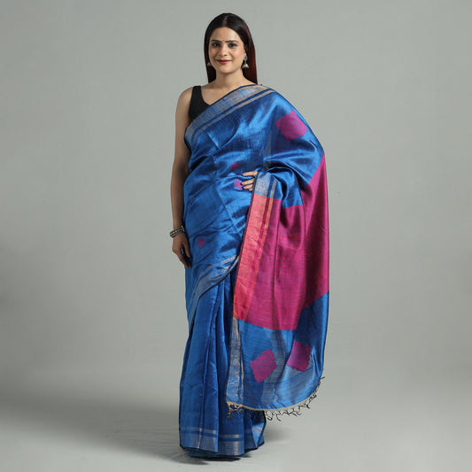 Pink - Bengal Woven Border Handloom Pure Cotton Saree 51