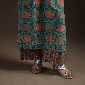 Sanganeri Floral Print Cotton Suit Set with Applique Dupatta for Women 04