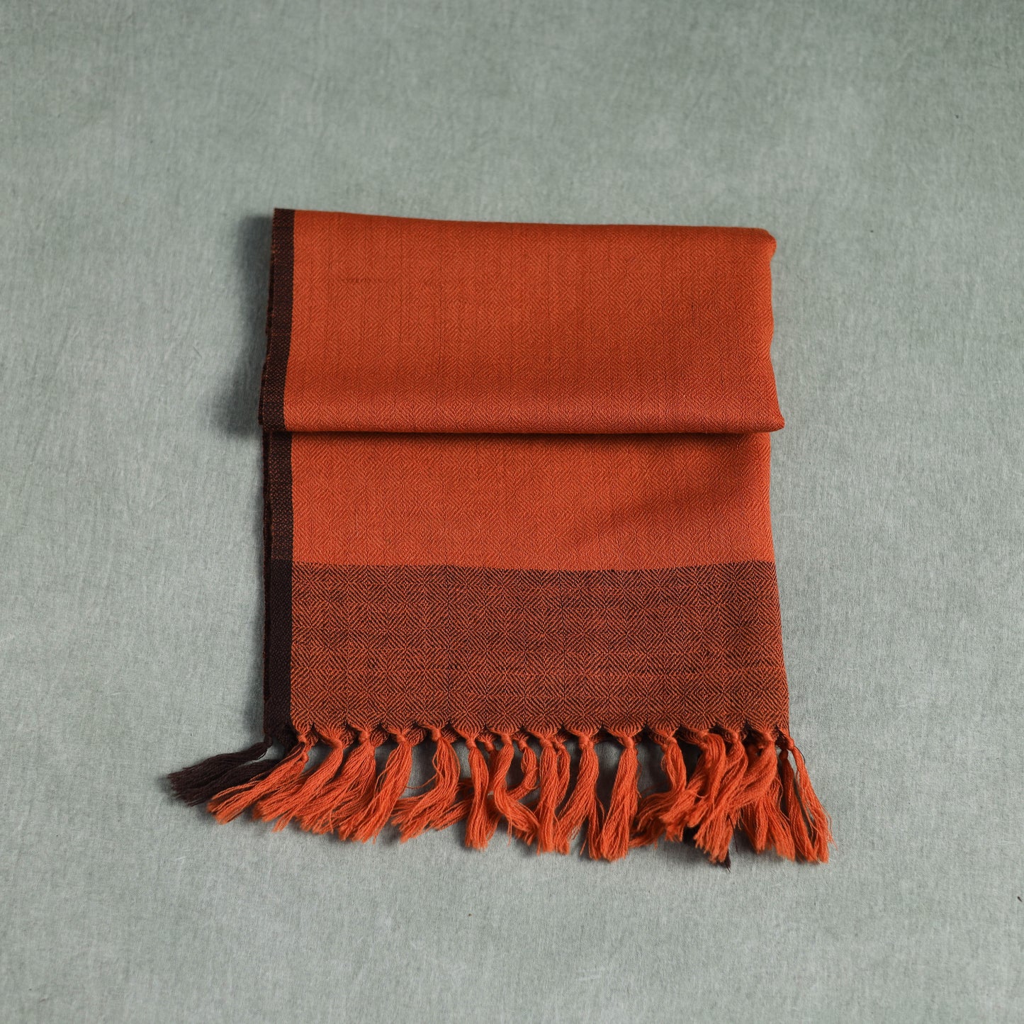 Orange - Kumaun Handwoven Pure Merino Wool Scarf 193