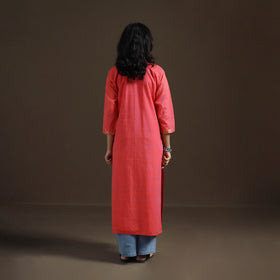 Mangalagiri Pure Handwoven Cotton Mirror Work Straight Kurta for women 28
