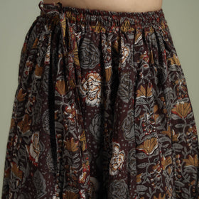Bagru Hand Block Print 24 Kali Patchwork Natural Dyed Cotton Long Skirt 16